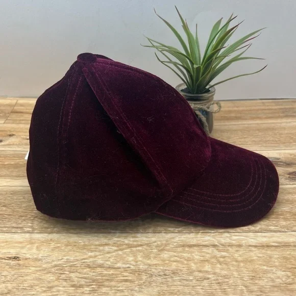 Berry Velvet Baseball Cap - Picture 4 of 6